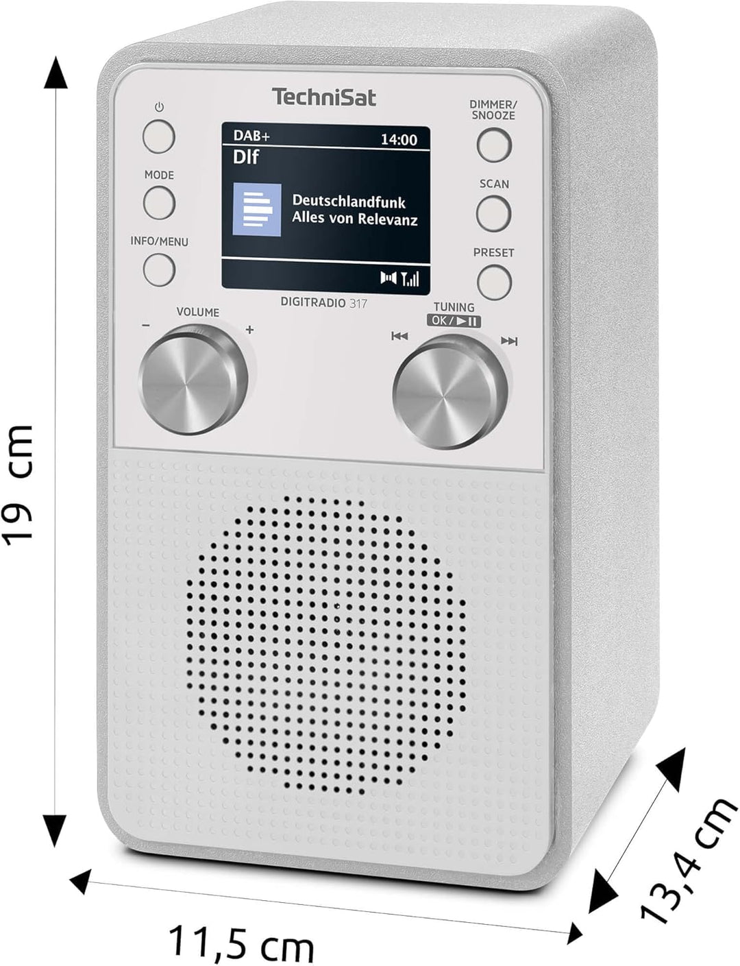 TechniSat DIGITRADIO 317 - Vertikales DAB+ UKW Radio mit Bluetooth Audiostreaming, Radiowecker, Slee