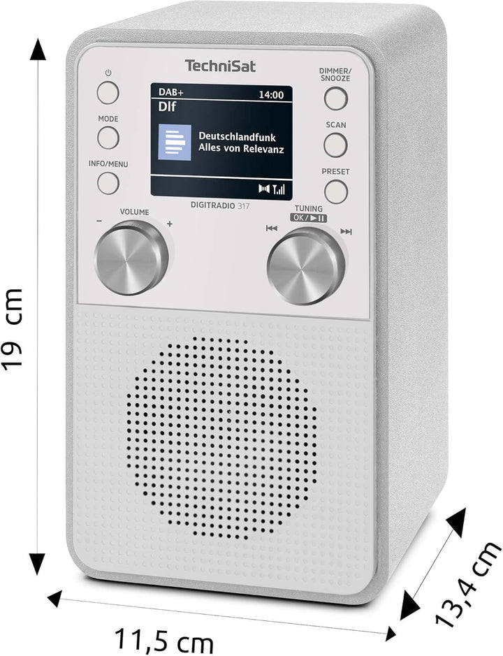 TechniSat DIGITRADIO 317 - Vertikales DAB+ UKW Radio mit Bluetooth Audiostreaming, Radiowecker, Slee