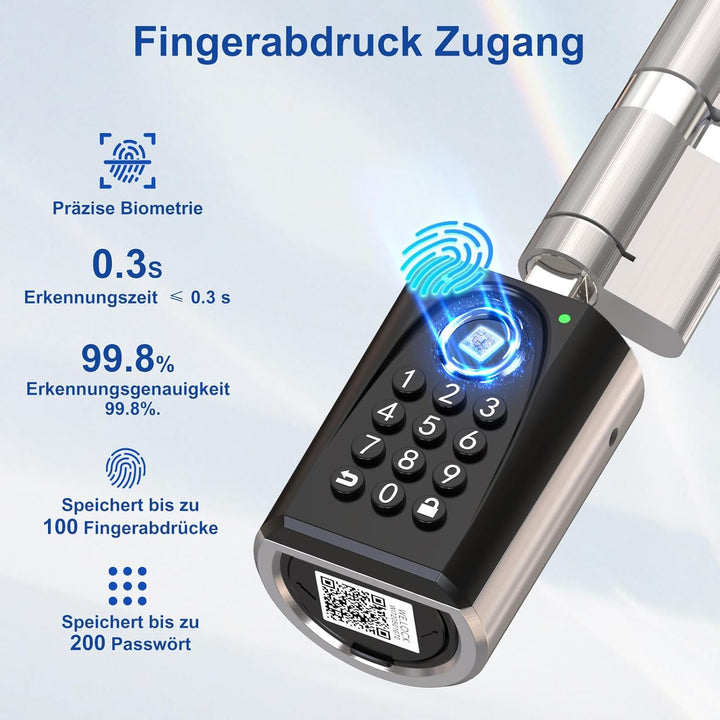 WELOCK ToucA51 Pro Elektronisches Türschloss Fingerabdruck mit Passwort,RFID Karte,APP und WiFi,Fing