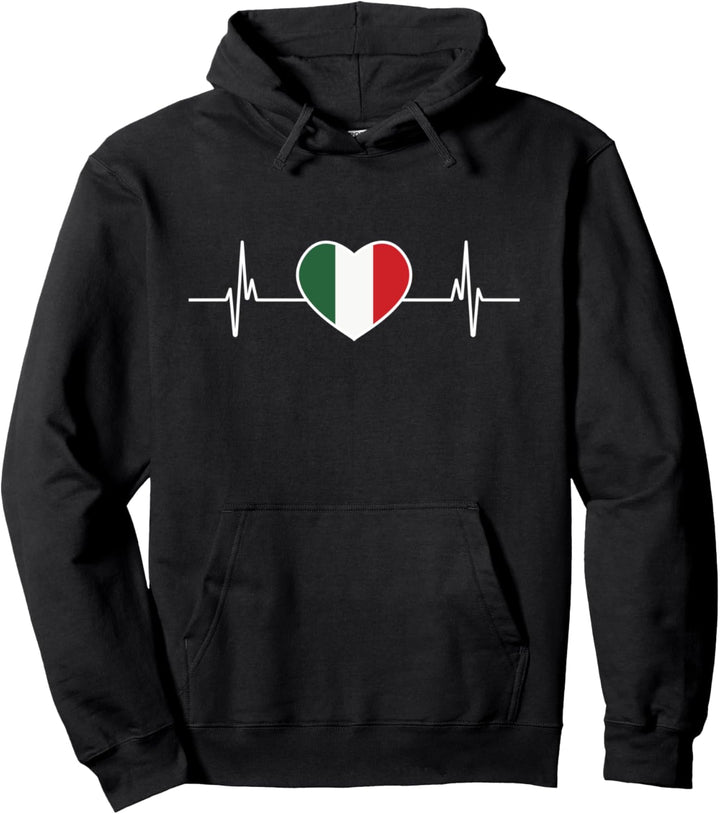 Italien Hoodie - Italien Flagge Herzschlag Pullover Hoodie