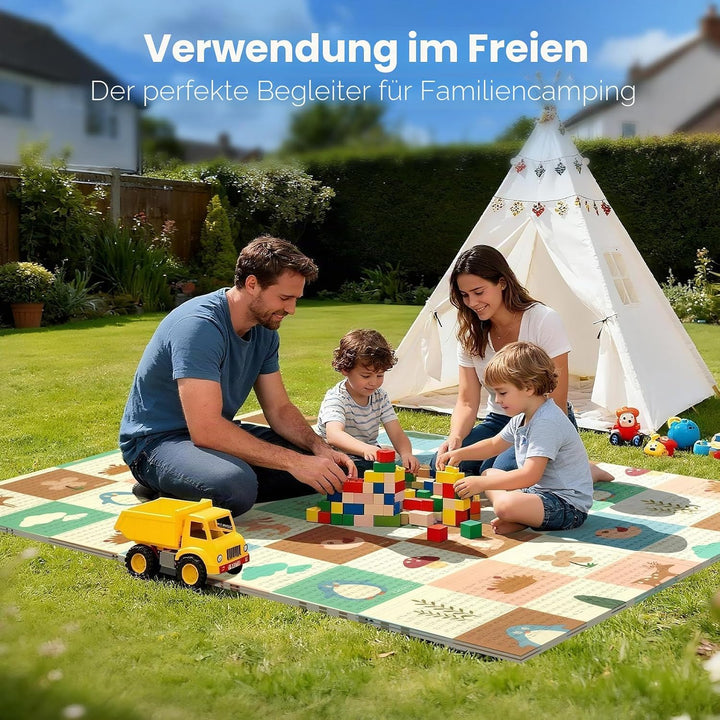 Krabbelmatte 180x120cm – Baby Spielmatte doppelseitig, Krabbeldecke aus XPE 1cm, faltbar, wasserdich