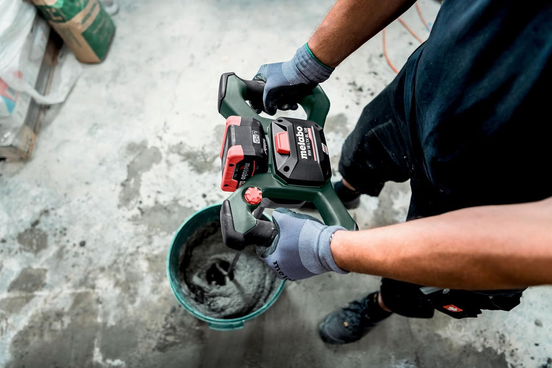 metabo Akku-Rührwerk RW 18 LTX BL 120-18V, Brushless-Motor, 30L Mischmenge, Schnellstopp, Ergonomisc