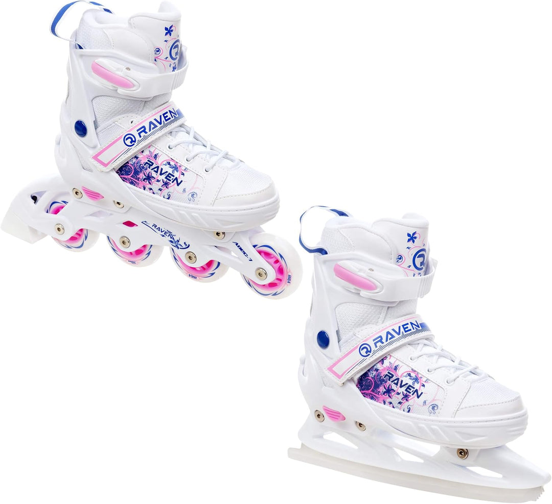 RAVEN 2in1 Schlittschuhe Inline Skates Inliner für Kinder Mädchen verstellbar
