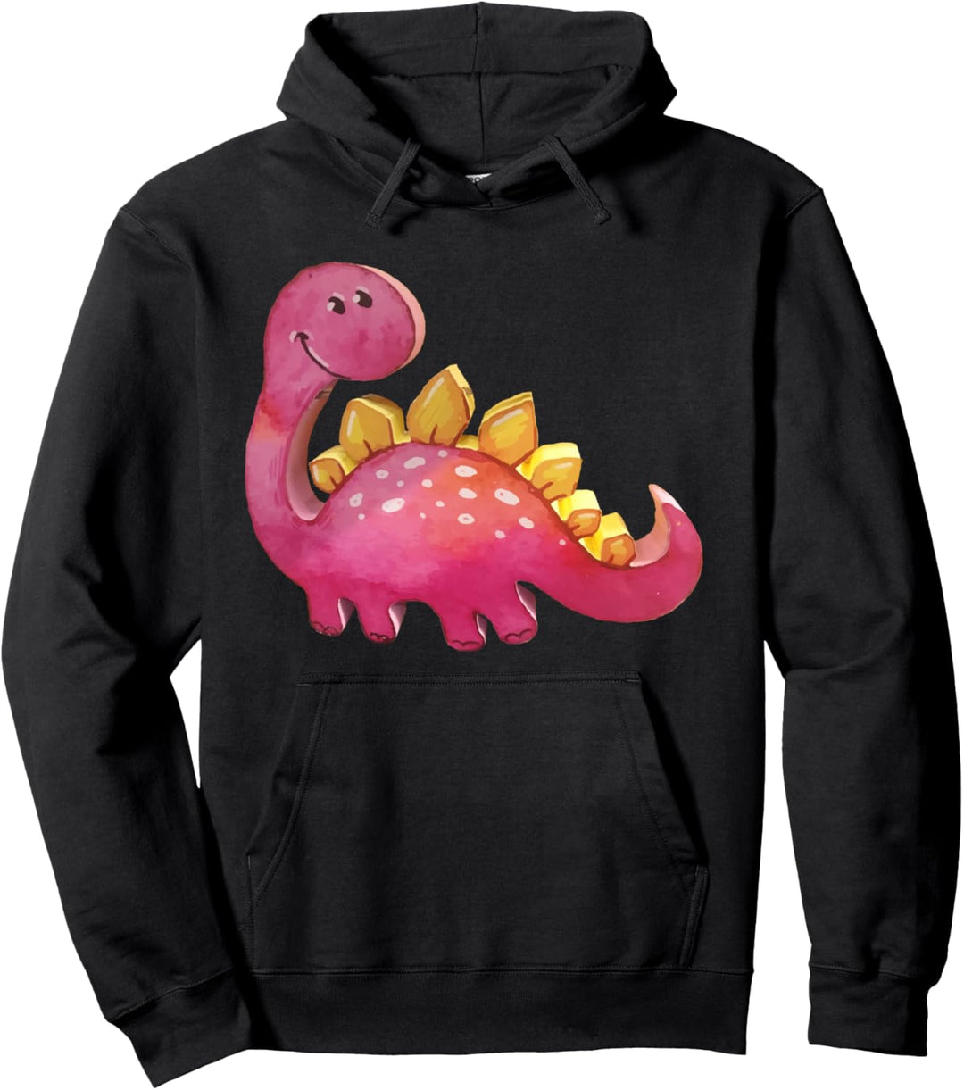 Niedlicher Rosa Dinosaurier Relief 3D-Look Mädchen Geschenk Pullover Hoodie
