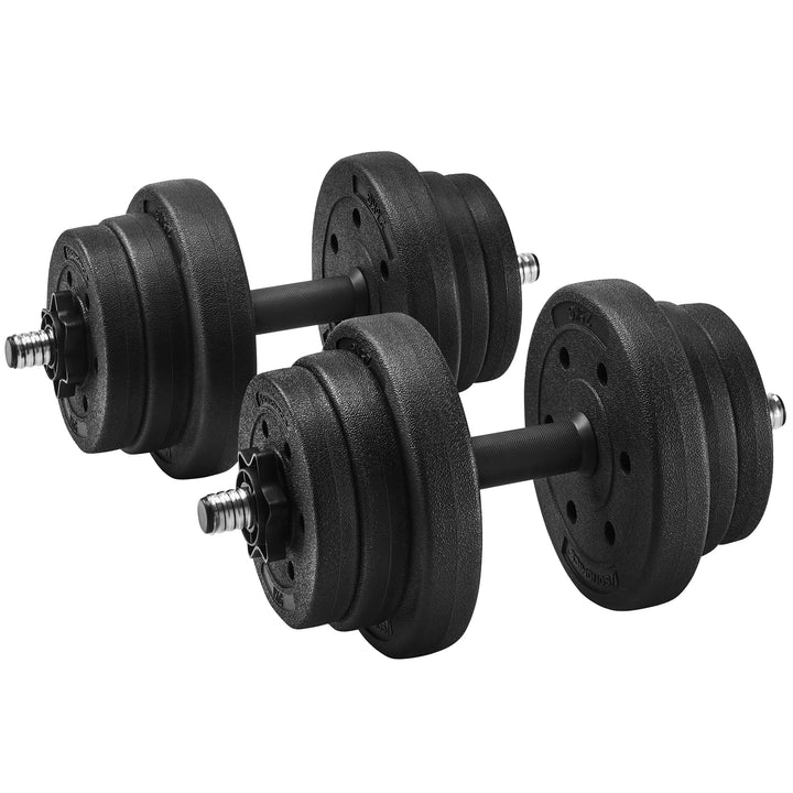 SONGMICS Hanteln, Kurzhanteln, 2er Set, 20 kg, 30 kg oder 40 kg, Kunststoff, Hantelstangen, Gewichte