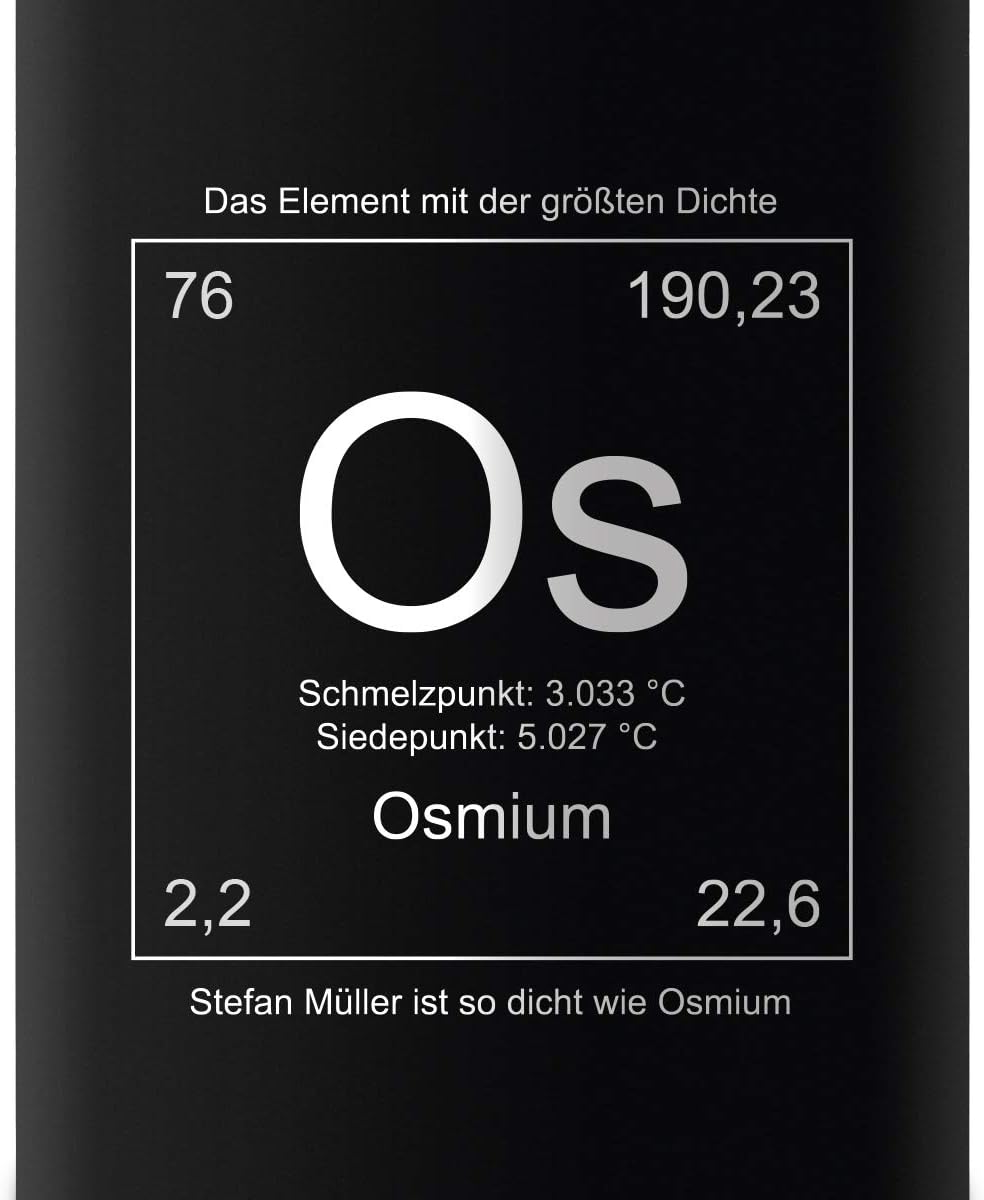 Flachmann Edelstahl Schwarz Matt 237 ml 8 oz individuelle Gravur in Silber - Grösste Dichte, Grösste