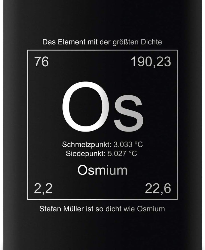 Flachmann Edelstahl Schwarz Matt 237 ml 8 oz individuelle Gravur in Silber - Grösste Dichte, Grösste