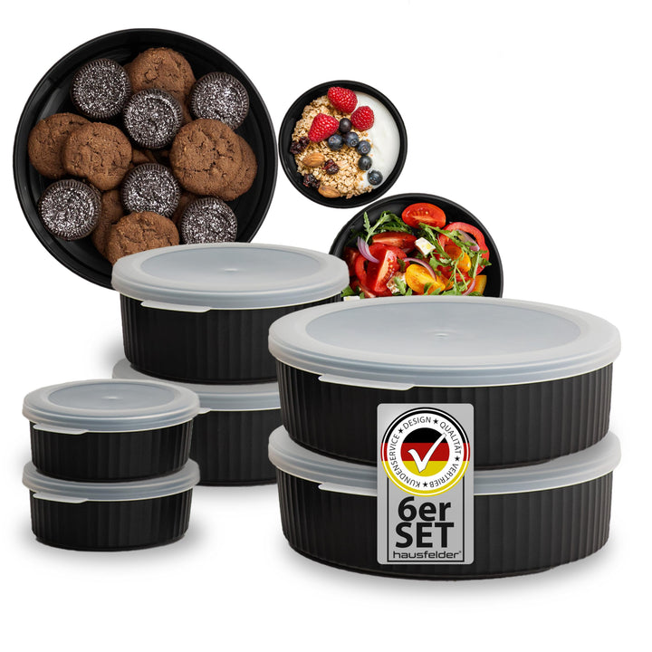 Hausfelder Vorratsdosen, 6er Set, 2x2 | 6er Set, 2x2, mit Deckel, Vorratsdosen, Frischhaltedose, Gef