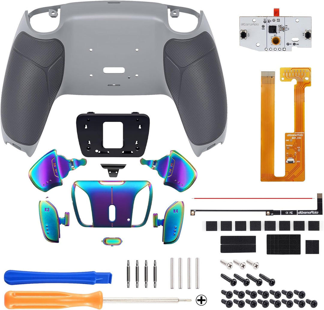 eXtremeRate Programmierbar RISE4 Remap Kit für ps5 Controller BDM-030/040,Real Metal Buttons(RMB) Re