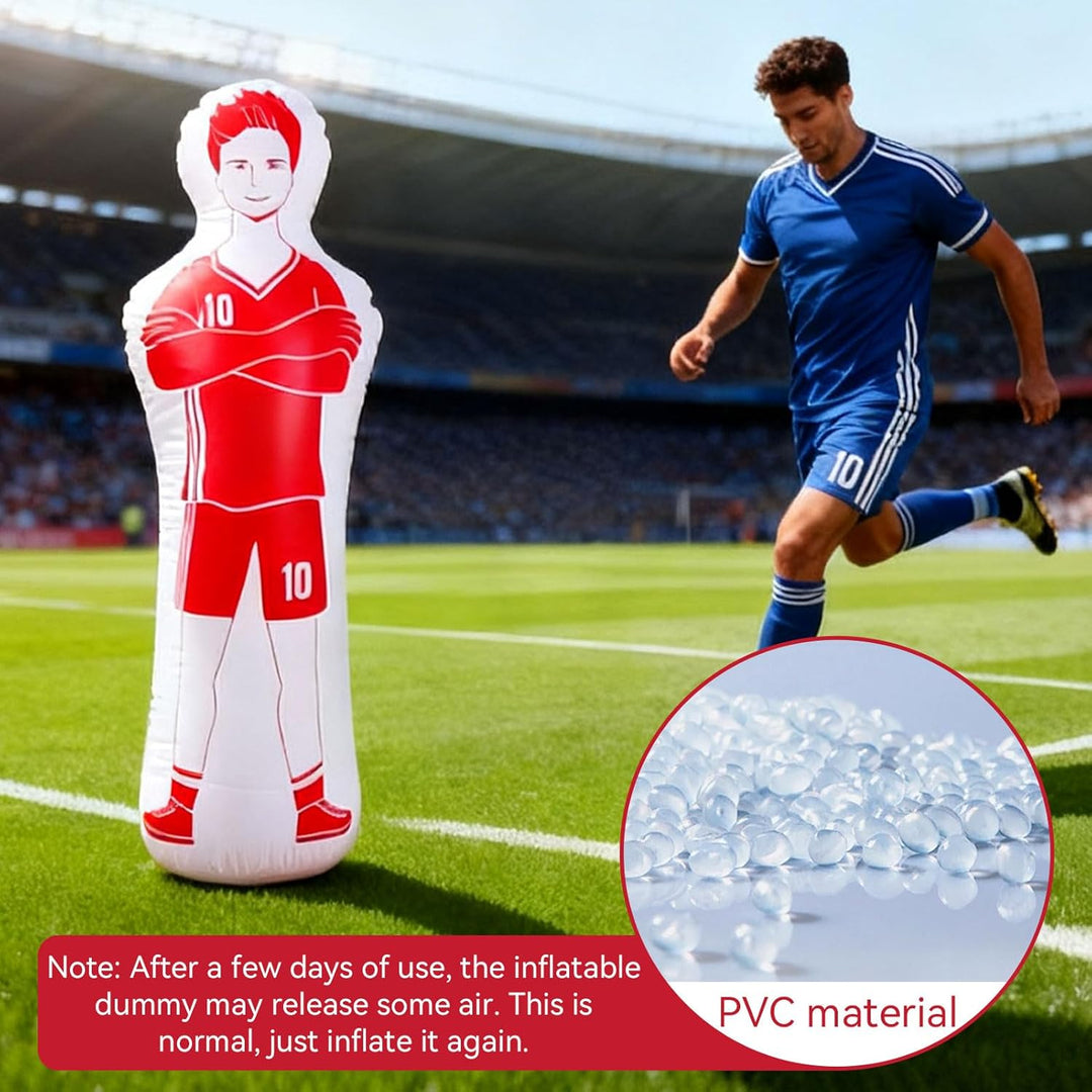 Aufblasbare Fussball Dummy, 40x160CM Fussball Training PVC Aufblasbare Fussballpuppe Boxsack Zum Box