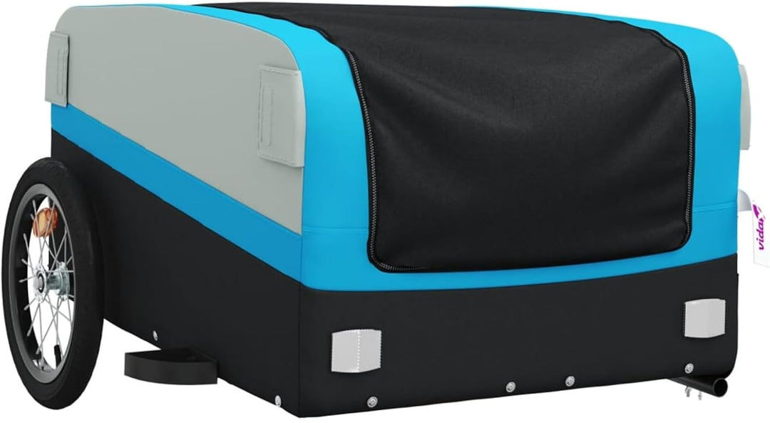 Fahrradanhänger 45kg Schwarz Orange | Robustes Eisen, hohe Tragkraft Blau, Blau
