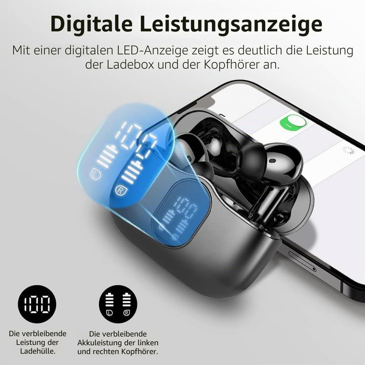 Bluetooth Kopfhörer, Kopfhörer Kabellos Bluetooth 5.3 Sport In Ear Kopfhörer mit 4 Mikrofon, 40 std