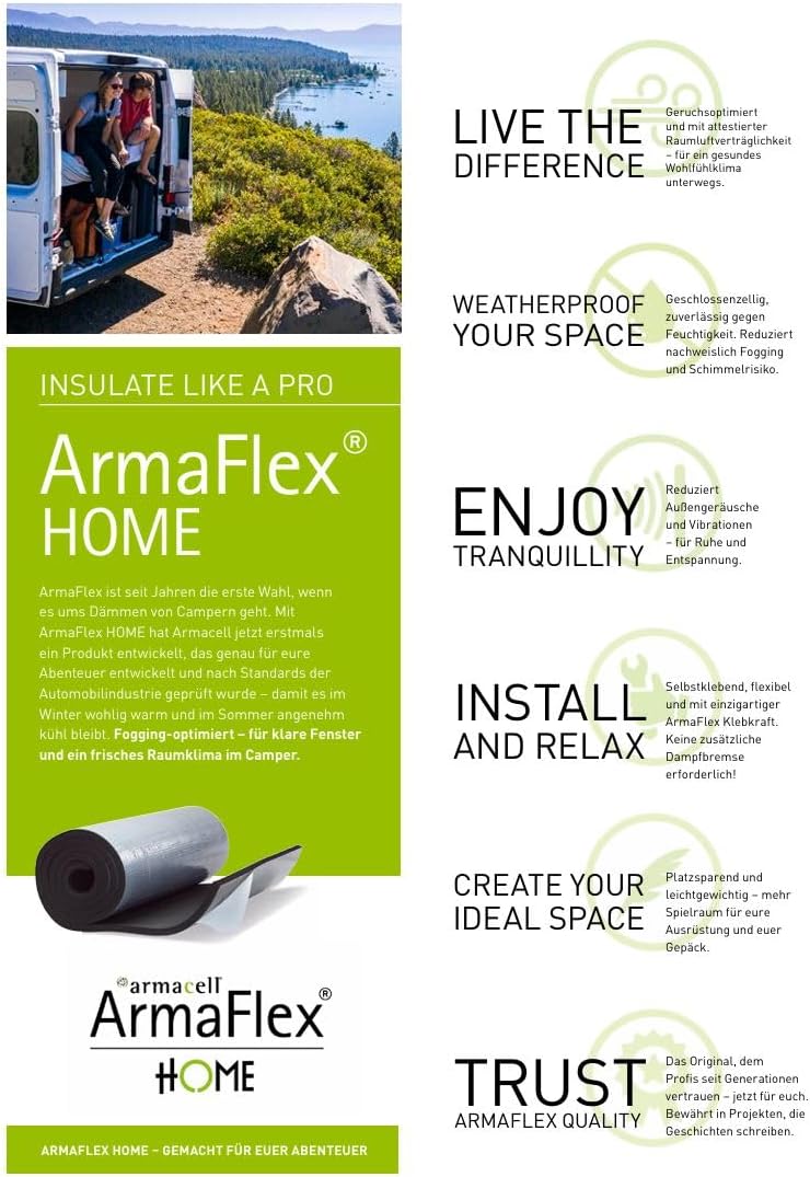 ArmaFlex Armacell HOME 6 oder 19mm selbstklebend inklusive WKS ISOTEC Keramikmesser (schwarz, 25mm -