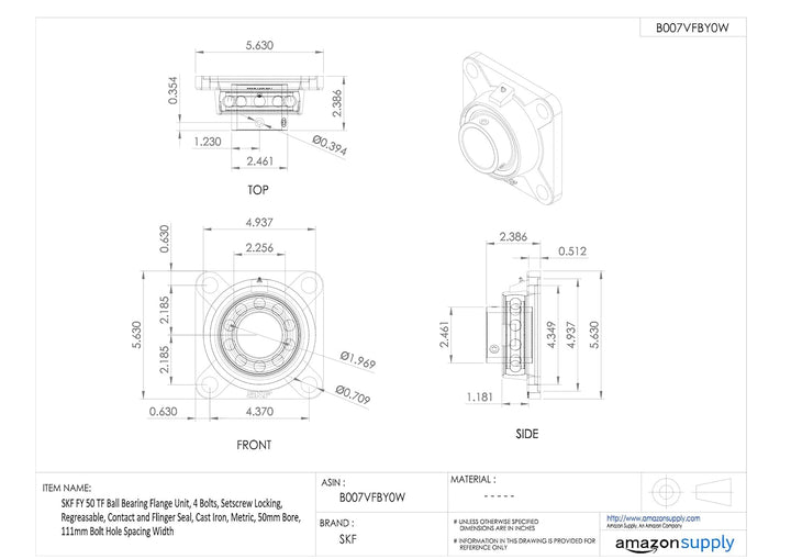 SKF fy-tf Serie Kugellager Flansch, Einheit, 4 Bolt Löcher, Wirbel Lock, regreasable, Kontakt und Fl