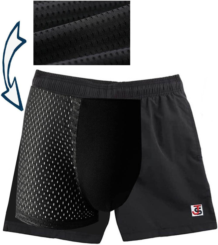 JustSun Badehose Herren Schnelltrocknend Boardshorts mit Mesh-Futter und Verstellbarem Tunnelzug S G