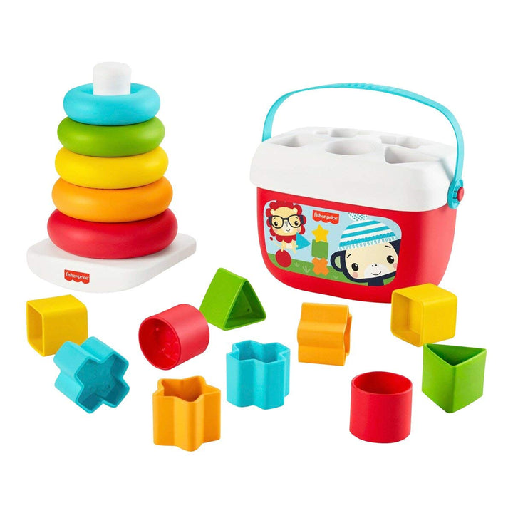 Fisher-Price GRF11 - Stapel &amp; Sortier Spielset, 2 klassische Stapel- und Sortiersets, Babyspielzeug