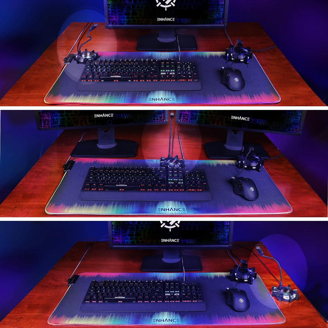 ENHANCE Gaming standmikrofon pc, Gaming-Zubehör, Kondensatormikrofon mit 360-Grad-Schwanenhals, RGB