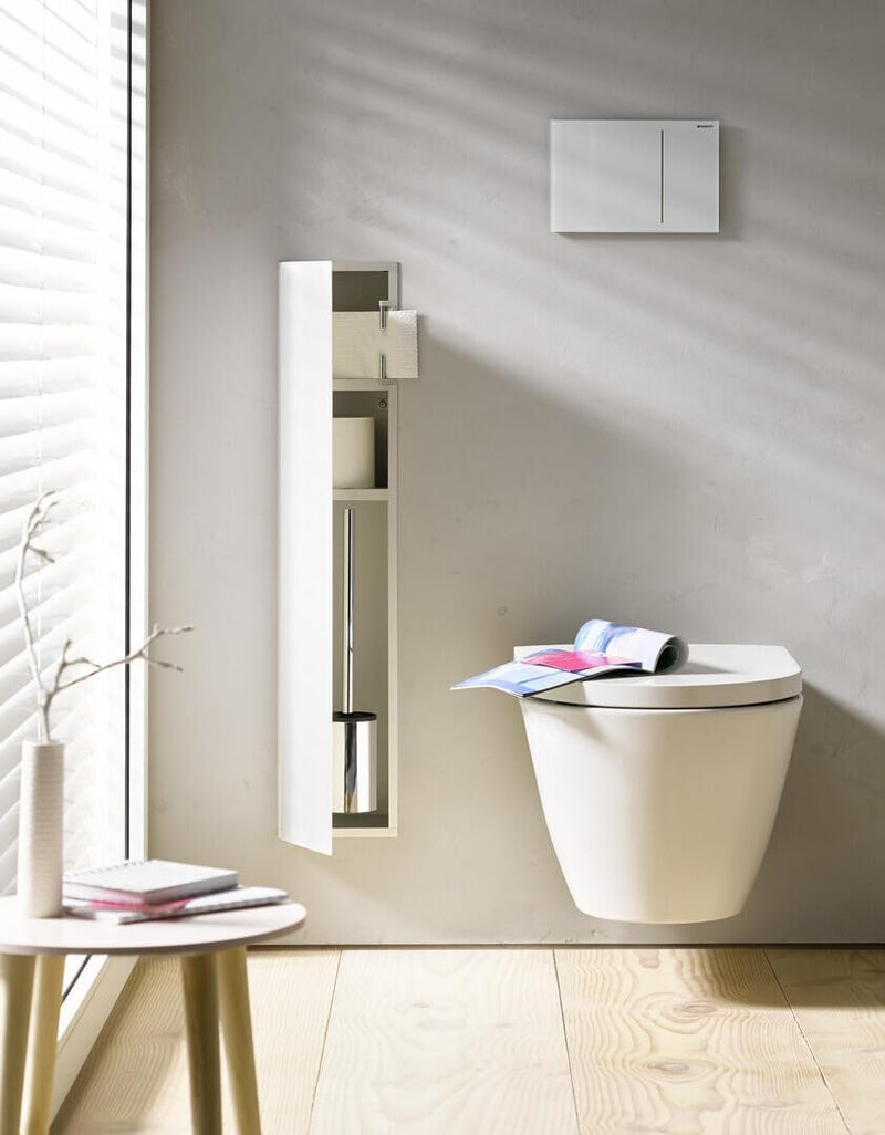 emco ASIS 2.0 Unterputz-Schrankmodul für die Klobürstengarnitur, Badezimmerschrank mit Toilettenpapi