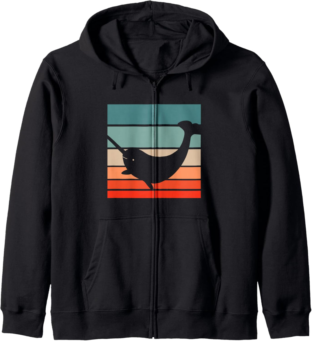 Narwal Retro Style Vintage Kapuzenjacke