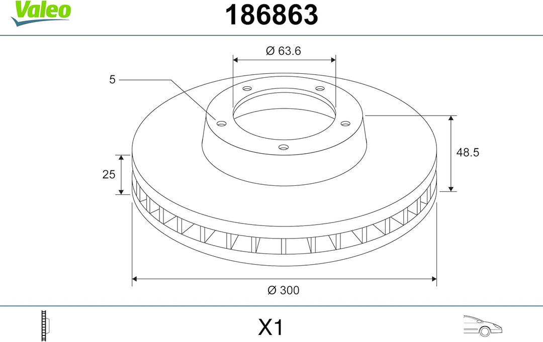 VALEO 186863 Bremsscheibe