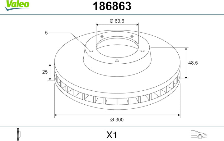 VALEO 186863 Bremsscheibe