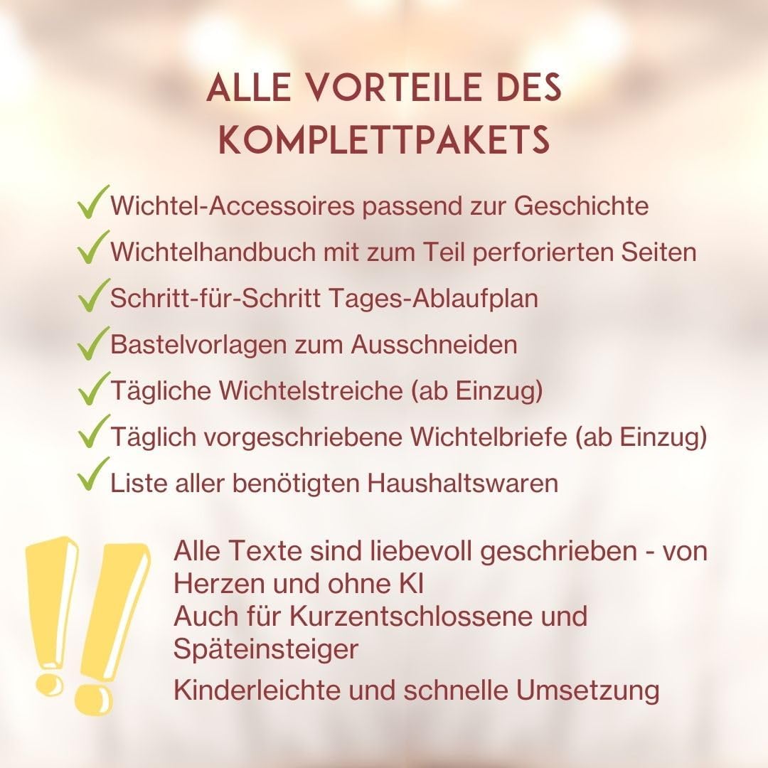 32tlg. Wichtel Zubehör Set für Jede Wichteltür + digitales Handbuch | Perfekt für&