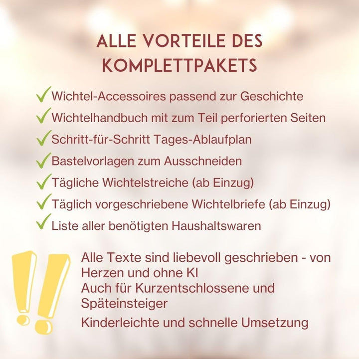 32tlg. Wichtel Zubehör Set für Jede Wichteltür + digitales Handbuch | Perfekt für&
