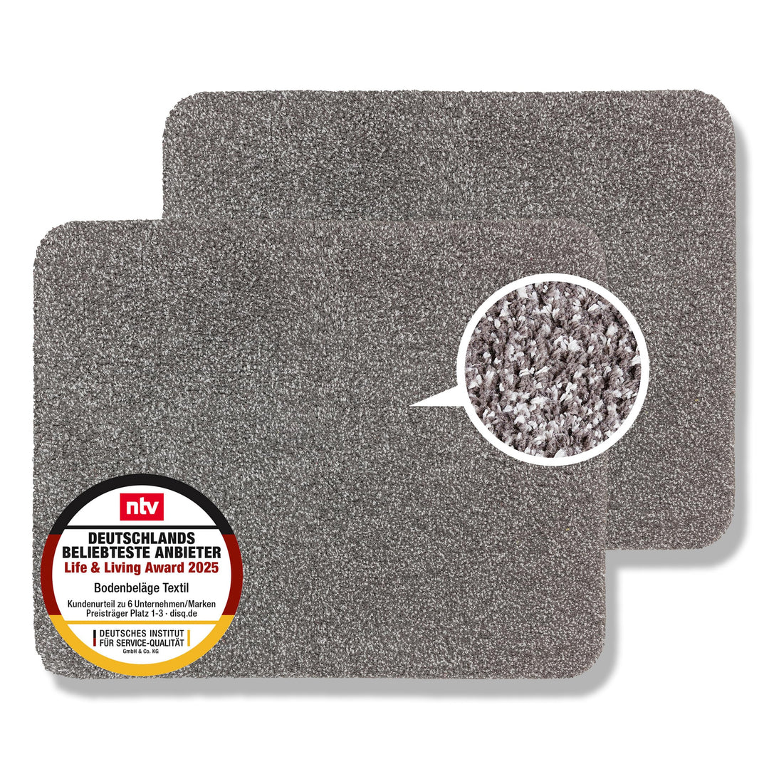Astra Fussmatte innen waschbar 2er Set 60x75 cm - Schmutzfangmatte Sauberlaufmatte - Fussabstreifer