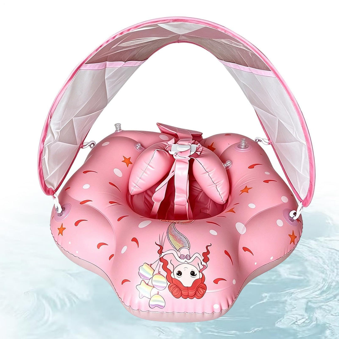 Aufblasbarer Schwimmring 52x58cm, Schwimmhilfe Mit Sonnendach Für 0-36 Rosa, Rosa