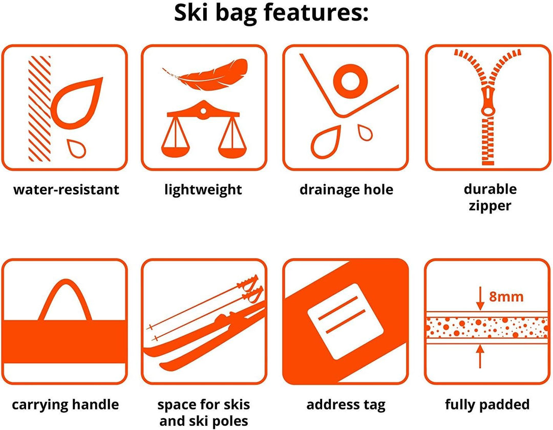 SnowSport Double Ski Bag Skitasche Prestige für 2 Paar Ski und Skistöcke - sehr dick gepolstert - fü