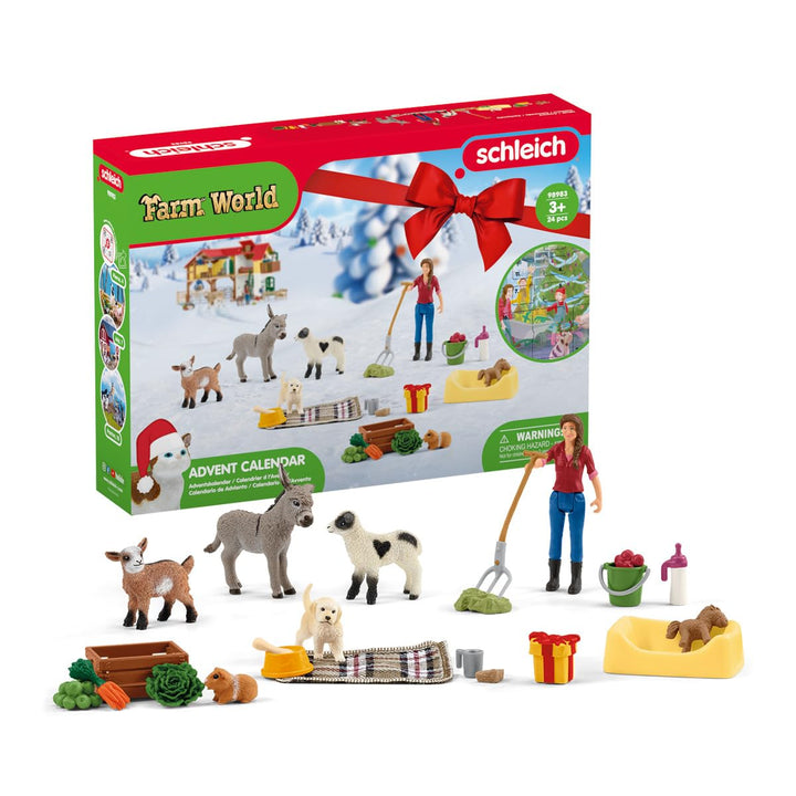 schleich 98983 Adventskalender 2023 FARM WORLD, ab 3 Jahren, FARM WORLD - Spielset, 24 Teile