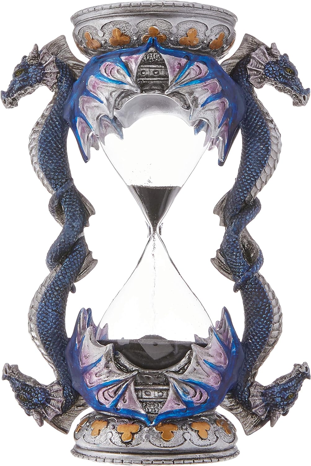 Design Toscano Todestürdrache Gothic-Deko Sanduhrstatue, Polyresin, vollfarbe, 15 cm Single Hourglas