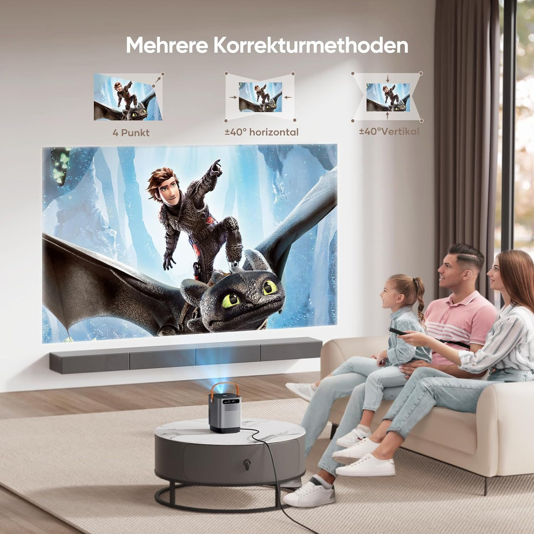 Mini Beamer 1080P Full HD WiFi Bluetooth, 13000 Lumen Klein Tragbarer Beamer, TOPTRO LED Heimkino Vi