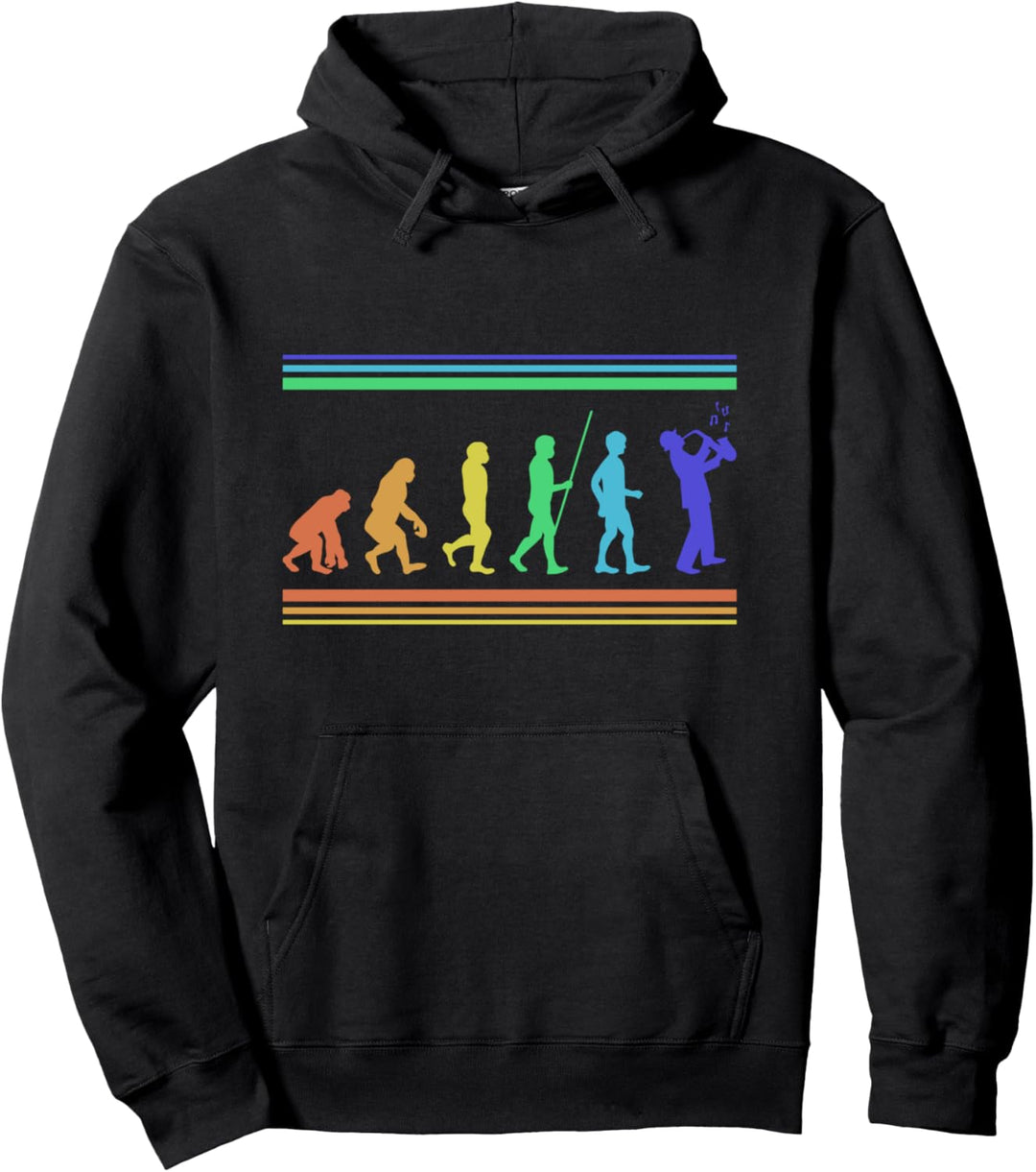 Retro Evolution Saxophonist Saxofon Saxophon Blasorchester Pullover Hoodie