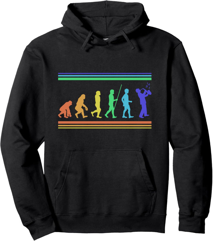 Retro Evolution Saxophonist Saxofon Saxophon Blasorchester Pullover Hoodie