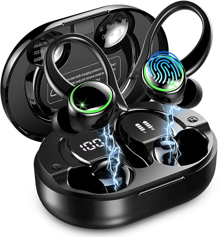2026 Bluetooth Kopfhörer Sport, Kopfhörer Kabellos Bluetooth 5.4 Hi-Fi Stereo, 50 Std In Ear Kopfhör
