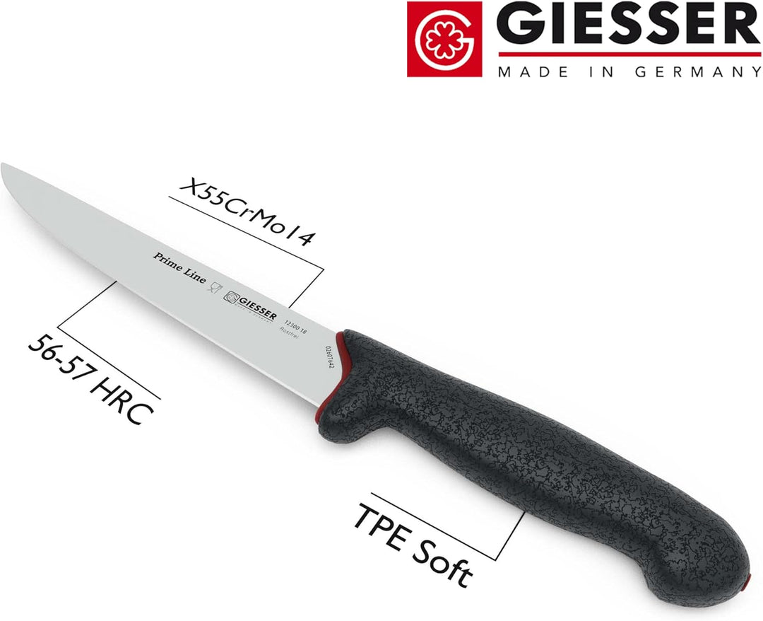Giesser seit 1776 - Made in Germany - Stechmesser rutschfest PrimeLine, spitze Klinge 18 cm, schwarz