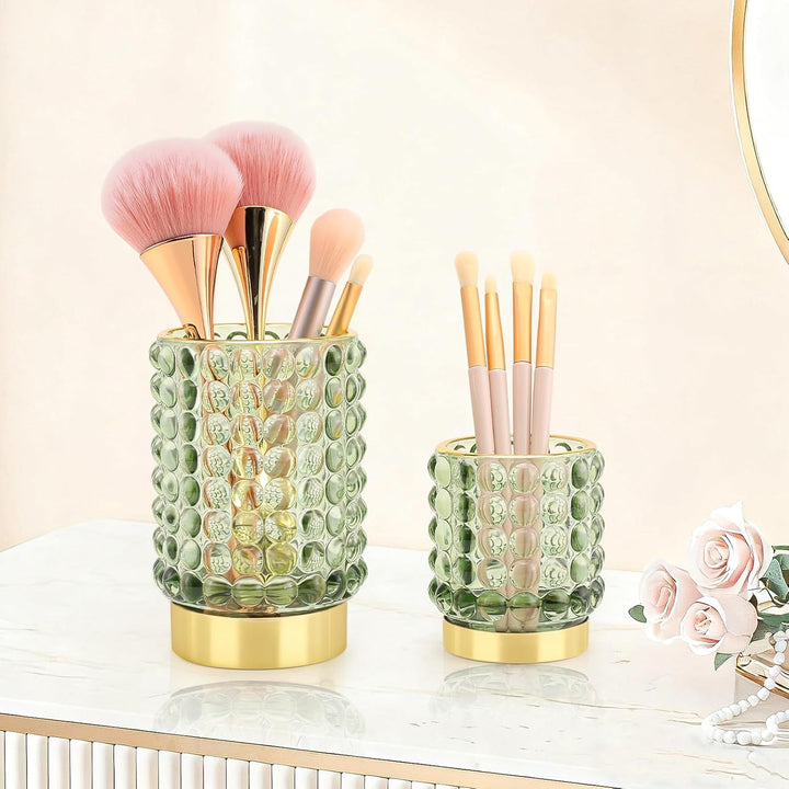 DASITON Make up Kosmetik Organizer, Make up Pinsel Organizer aus Glas, Pinselhalter Kosmetik Schmink