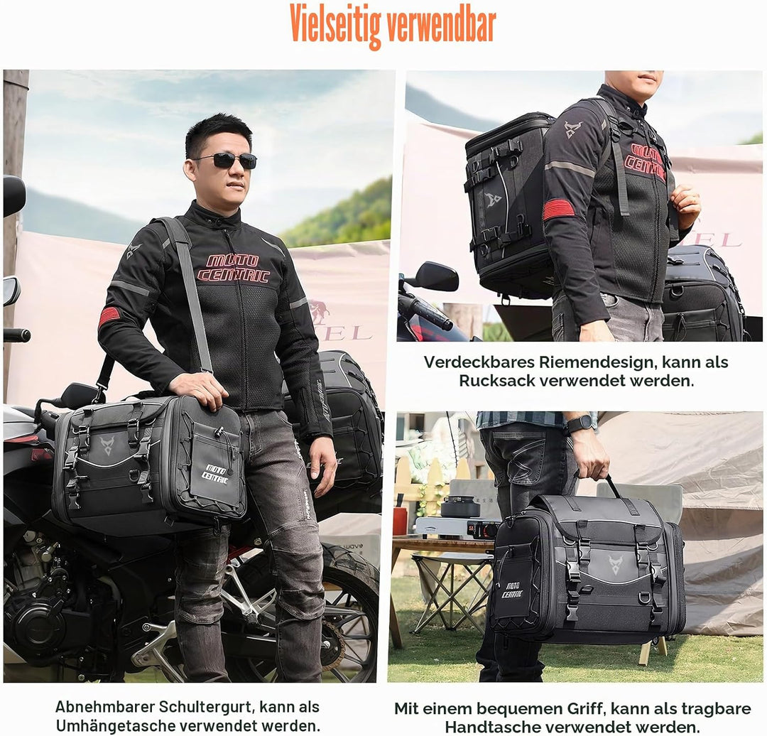 MIGHTYDUTY Motorrad Hecktasche Expandable 55-70L wasserdichte Faltbare Durable Multifunktionale Port