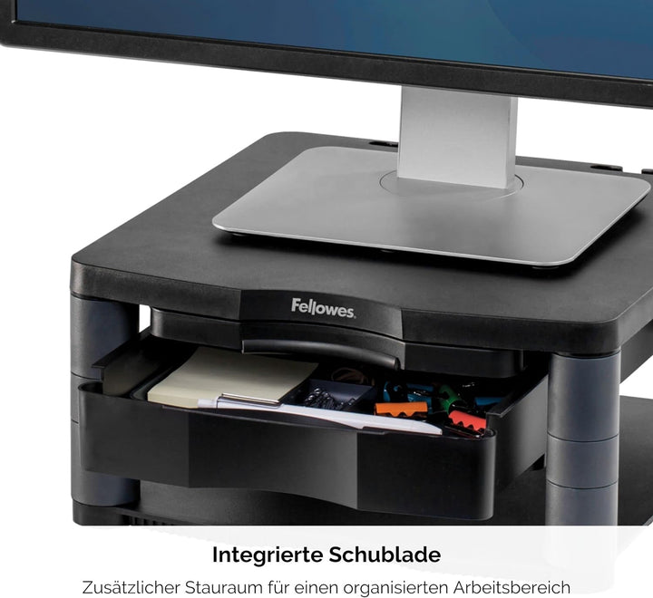 Fellowes Monitorständer Premium Plus, höhenverstellbar in 5 Stufen, ergonomisch, sehr stabil für Mon