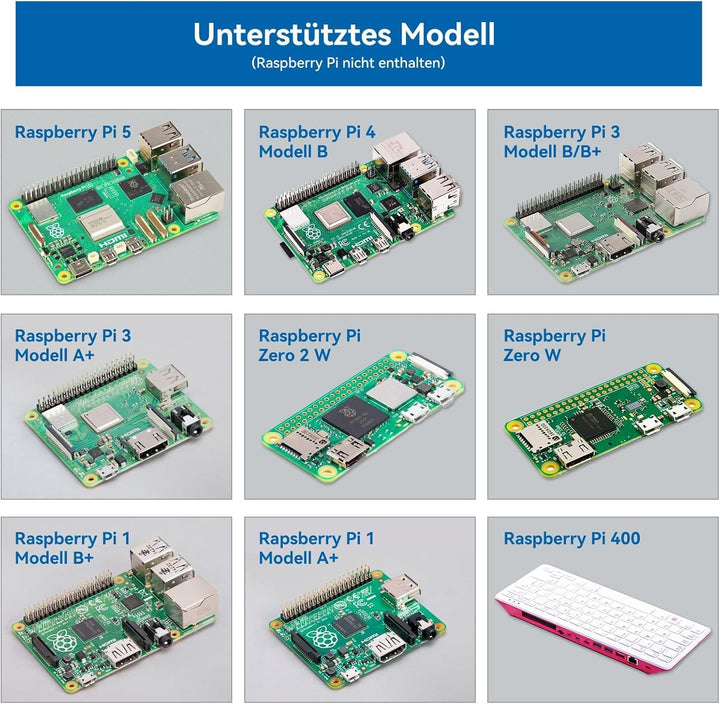 SunFounder Raspberry Pi Ultimate Starter Kit für Raspberry Pi 4B 3B+ 400, Java Python C Scratch Node