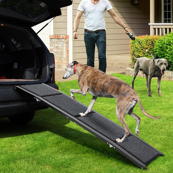 Grosse Hunderampe Auto Klappbar 170CM, Hundetreppe Mit Rutschfester Teppichoberfläche Für Grosse, Mi