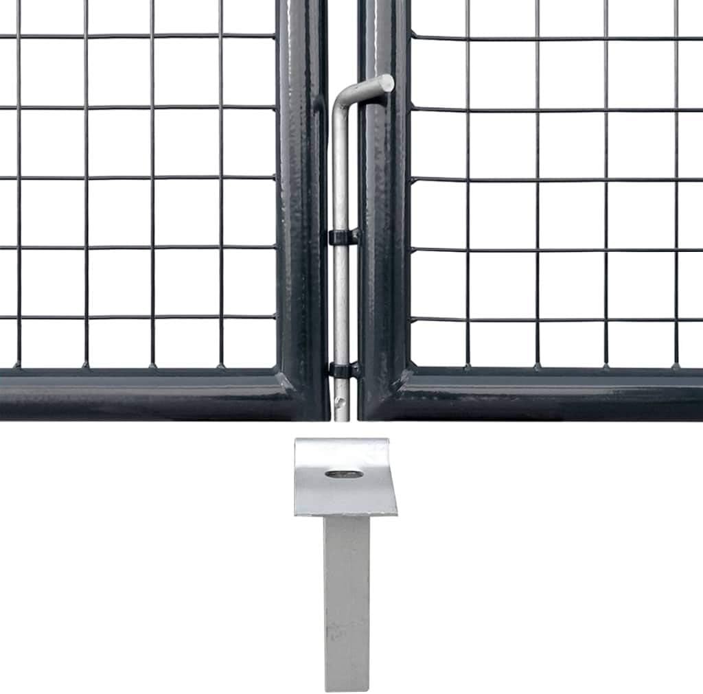 Tidyard Gartentor Gartentür Zauntor Zauntür mit 3 Schlüssel, aus Verzinkter Stahl, Grün, 289 x 75 cm