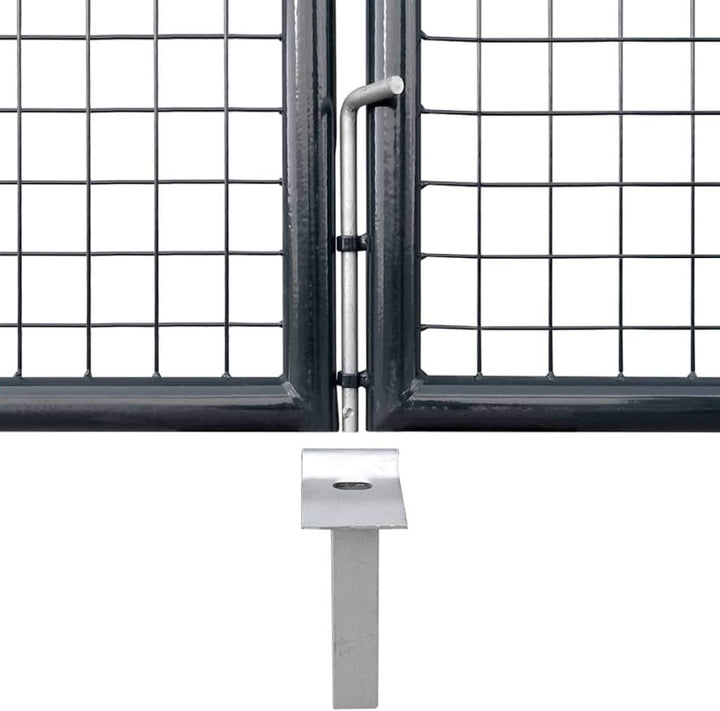 Tidyard Gartentor Gartentür Zauntor Zauntür mit 3 Schlüssel, aus Verzinkter Stahl, Grün, 289 x 75 cm