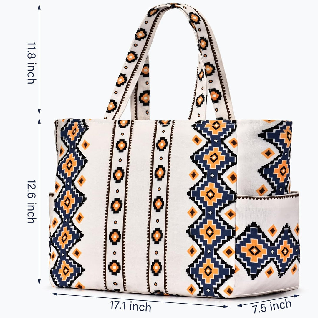 oscaurt Strandtasche XXL Familie Handtasche Damen Tote Bag mit Reissverschluss Wasserdicht Reisetasc