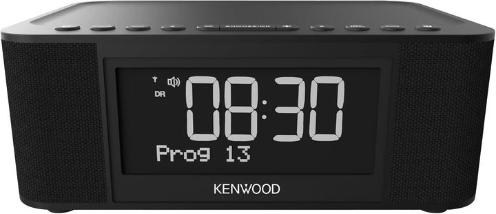 Kenwood CR-ST40DAB-B - Stereo Radiowecker mit 3 Weckzeiten, DAB+, UKW, Bluetooth, USB, Ladefunktion,
