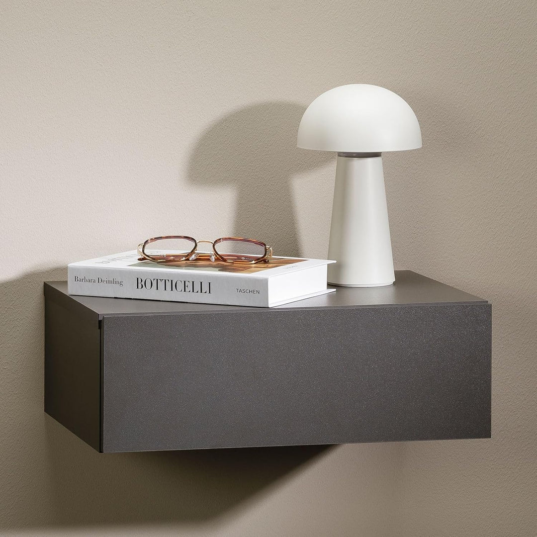 CARO-Möbel Wandregal Anne hängende Nachtkommode Wandboard Nachttisch mit 1 Schublade schwebend, grif