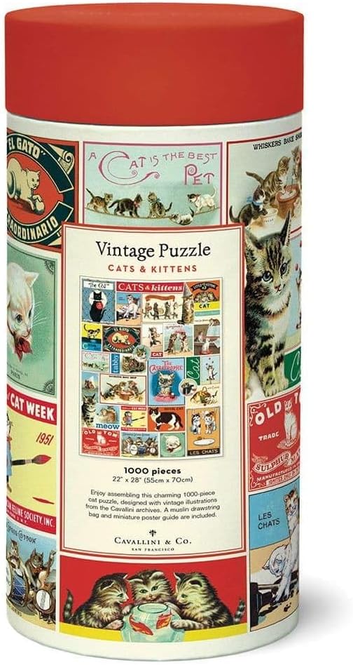 Cavallini Papers & Co. Cats Katzen 1000 Teile Puzzle, Mehrfarbig
