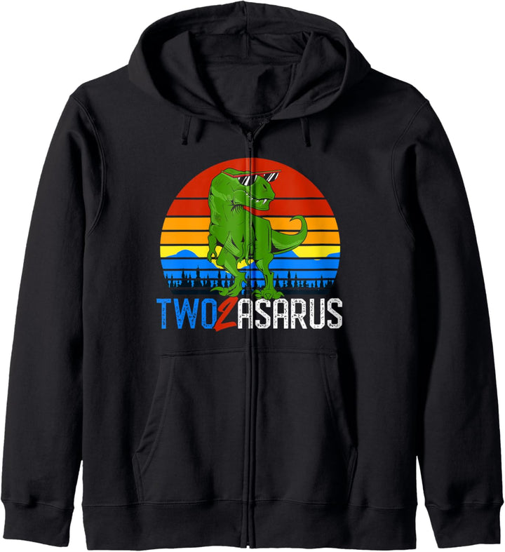 Twoasaurus 2. Geburtstag Dinosaurier 2 Jahre alt Kapuzenjacke