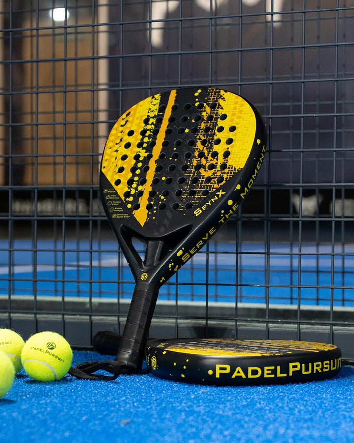 SpynX - Padel Schläger 100% Kohlefaser, Spezial-Oberfläche für verbesserten Spin, Paddle Tennis für